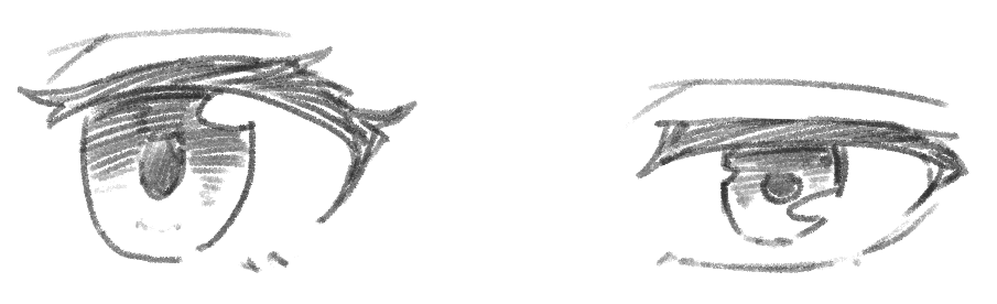 瞳を塗りつぶしたりグラデーションを加えたり